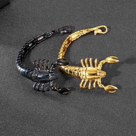 Pulsera De Escorpión Articulada Biónica Acero Inoxidable 316L Joyería Punk Gótica Para Hombres