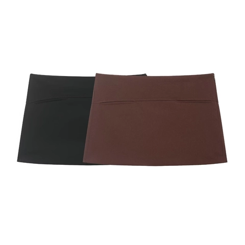Women Mini Skort Solid Color Polyester Invisible Zipper Sexy Streetwear Fashion Short Skirt Minimalist Casual Bottoms