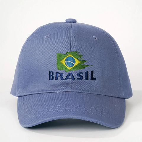 Brasil Flag Embroidery Baseball Cap Retro Adjustable Sport Hat Sun Protection Breathable Polyester Curved Brim For Men Women