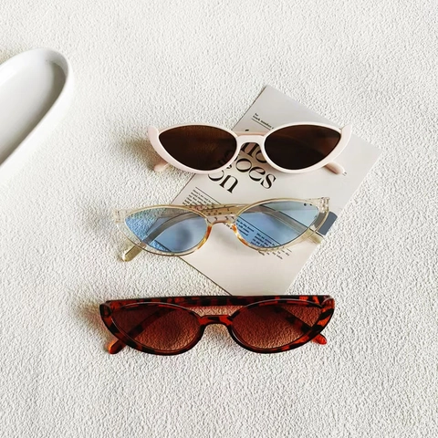 Vintage Cat Eye Zonnebril UV400 Bescherming Resin Lens PC Frame 2024 Retro Street Fashion Brillen Voor Dames Heren