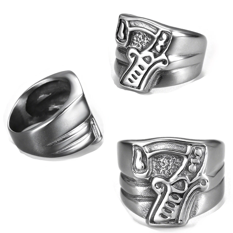 Anello In Acciaio Inossidabile Vintage Numero Fortunato 7 Gioielli Punk Gothic Per Uomo