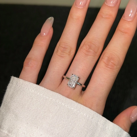 925 Sterling Silver Geometric Zirconia Ring for Women Ice Flower Cut Electroplated Inlaid Wedding Luxury Jewelry