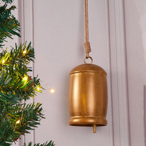 Campanacci Di Natale Vintage Ornamenti Appesi In Metallo Rustico Con Corda Di Canapa Decorazione Shabby Chic