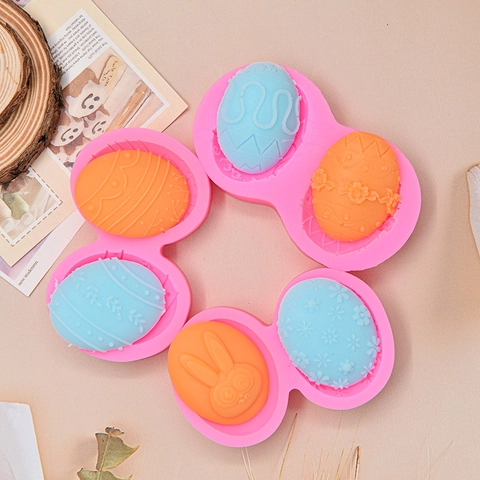 Easter Egg Rabbit Silicone Mold Relief Pattern For DIY Baking Fondant Chocolate Soap Handmade Craft Tool