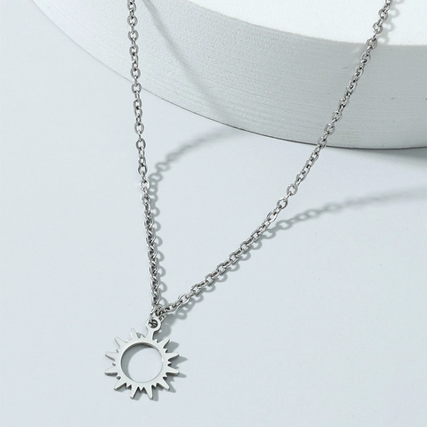 Collana Con Pendente In Acciaio Inossidabile Yin Yang Tai Chi Bussola Piuma Sole Gioielli Punk Minimalisti Per Uomo Donna