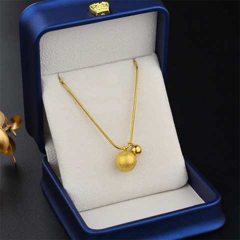 Titanstahl Schlangenkette Halskette Mit Mattierten Und Polierten Goldperlen Geometrischer Choker Schmuck Damen