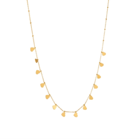 Stainless Steel Heart Star Pendant Necklace Gold Plated Minimalist Dainty Clavicle Chain Jewelry For Women