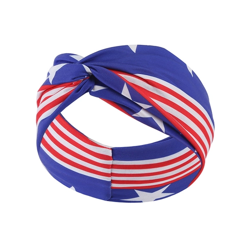 Sport Stirnbänder USA Flagge Patriotische Sterne Und Streifen Atmungsaktive EisSatin Schweißableitende Haarbänder Für Yoga
