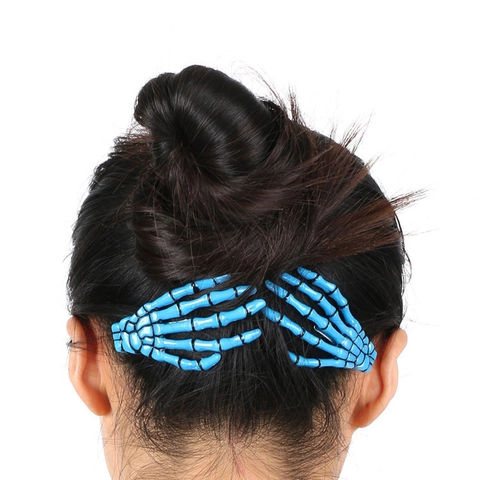 Skeleton Hand Hair Clips Halloween Gothic Punk Bone Hairpins Acrylic Ghost Claw Hair Accessories For Women