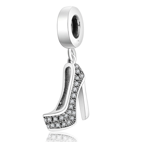High Heel Shoes Dangle Charm Metal Alloy Rhinestone Inlaid DIY Accessories For Bracelet Necklace Jewelry Making For Women