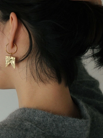 Orecchini a Cerchio Martellati Geometrici in Argento Sterling 925 per Donna Gioielli di Moda Placcati in Oro Irregolari Minimalisti