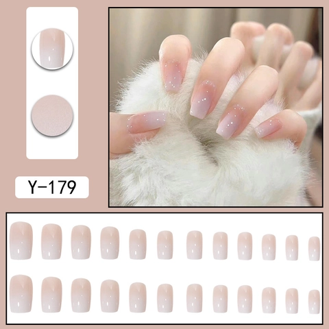 Square Form Press On Nägel Rosa Farbverlauf Ombre Falsche Nagelspitzen Glitzer Abnehmbar Für Frauen Maniküre