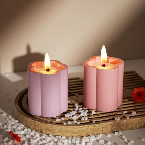 Καλούπι Σιλικόνης Για Βάζο Κεριών DIY Κύπελλο Αποθήκευσης Με Καπάκι Λουλούδι Τριφύλλι Ρίγες Ρητίνη Γύψος Χειροτεχνία