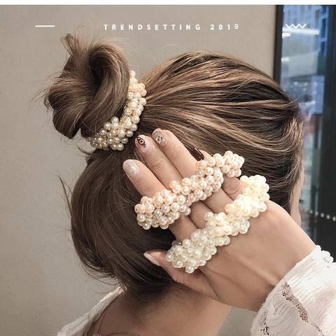 Elegante Haargummi Mit Kunstperlen Elastisch Handgefertigt Gewebt Minimalistisches Stirnband Für Damen Mädchen