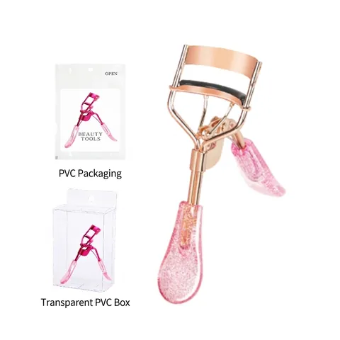 Professional Eyelash Curler Metal Frame Sparkle Glitter Handle Ergonomic For Natural Long Lasting Curl Makeup Tool