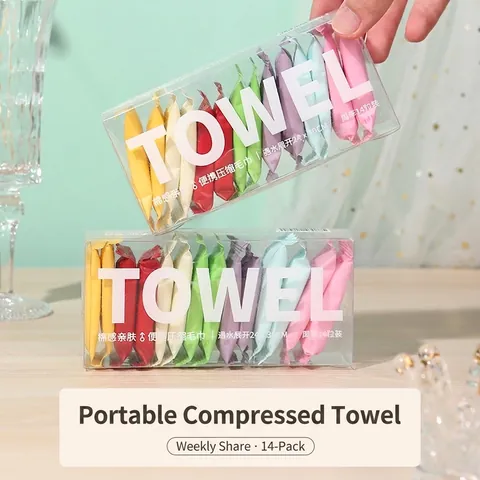 Portable Compressed Towels Cotton Disposable Face Towels Thick Individually Wrapped Travel Bathing Multi-Color For Skin Care
