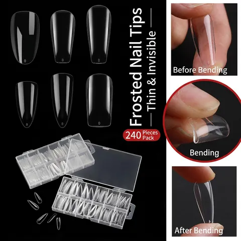 Transparent Traceless False Nail Tips High Flexible ABS Full Cover Manicure Accessories For DIY Professional Salon