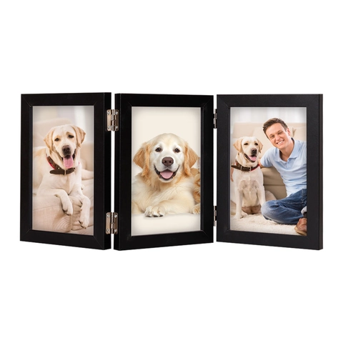 Marco De Fotos Plegable De Varias Aperturas Madera Artificial Pantalla De Escritorio Minimalista Decoración Moderna