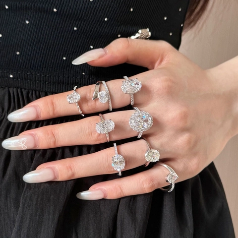 S925 Sterlingsilber Oval Zirkonia Ring Elegant Geometrisch Design Mode Elegant Damen Taubenei Ring Finger Schmuck Geschenk