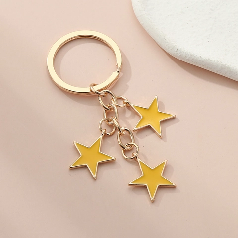 Porte-clés Étoile Alliage Émail Étoile À Cinq Branches Étoile De Mer Accessoire De Sac Pendentif Coloré Mode Cadeau Pour Femmes