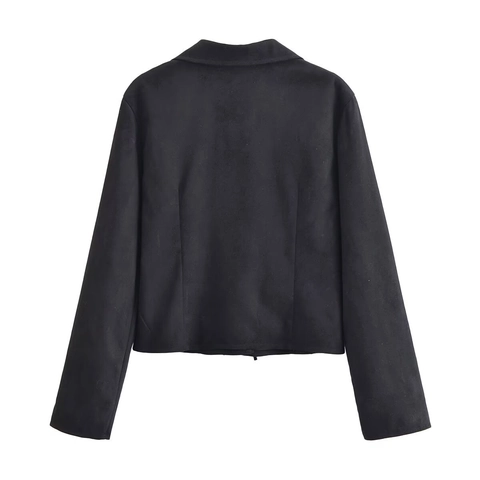 Blusa De Mujer De Manga Larga Textura De Gamuza Color Sólido Lazo Para Atar Cuello Camisero Corte Ajustado Chic Elegante