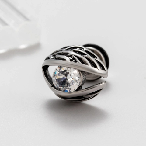 Orecchini A Lobo In Acciaio Inossidabile Uomo Donna Vintage Punk Geometrico Triangolo Stella Croce Occhio Zirconia Gioielli