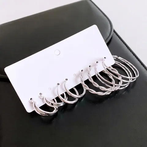 Geometrische Creolen Kupfer Einfaches Modisches Design Für Damen Mit 925 Sterling Silber Ohrstecker
