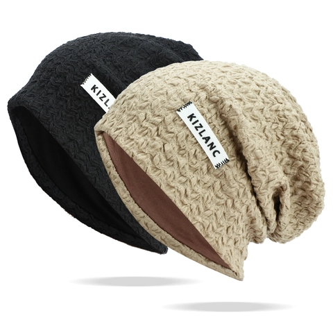 Gorro Beanie Caído De Acrílico Punto Por Capas Textura De Burbujas Cálido Cortavientos Color Sólido Para Mujer Hombre