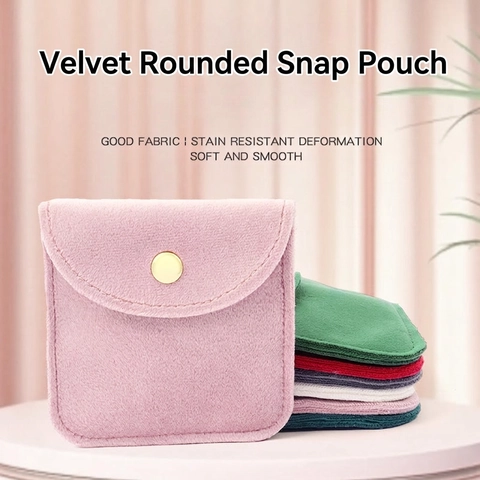 Velvet Jewelry Packaging Pouches Gift Bags With Snap Button For Ring Earring Necklace Portable Soft Storage Pouch