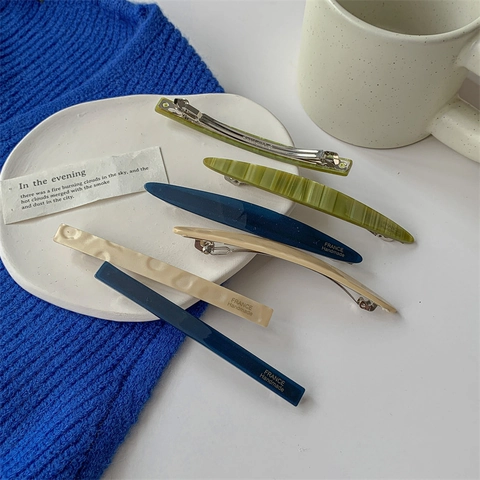Acetate Resin Hair Clip French Handmade Style Retro Chic Textured Barrette Spring Clip For Women Girls