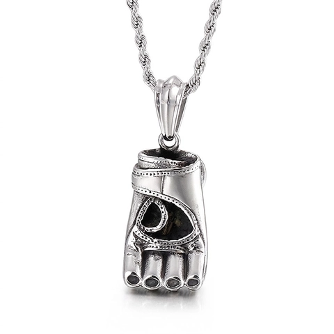 Boxing Glove Pendant 316L Stainless Steel Punk Hip Hop Vintage Jewelry For Men Boys Biker Sport Charm