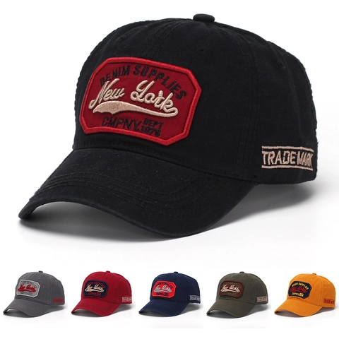Gorra De Béisbol Vintage Algodón Lavado Bordado New York Parche Ajustable Protección Solar Sombrero Streetwear Unisex