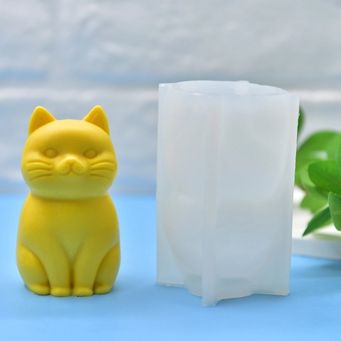 Lucky Cat Silicone Mold 3D DIY Fondant Cake Decorating Soap Candle Resin Casting Tool Homemade Craft