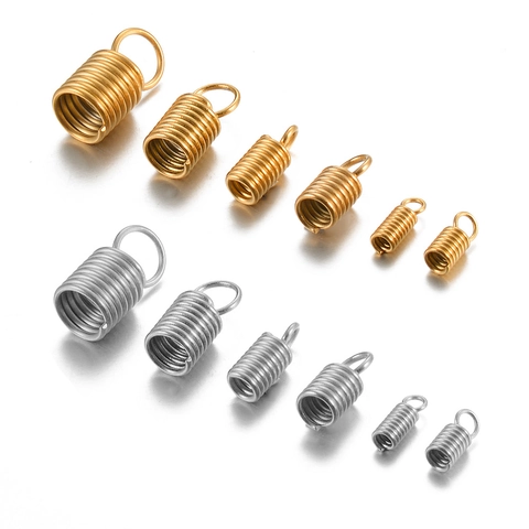 Terminales de Resorte de Acero Inoxidable Cierres Conectores en Espiral Para Fabricación de Joyería DIY Collares
