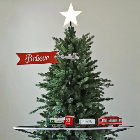 Weihnachtsbaumspitze Stern Licht Mit Rotierendem Schlitten Rentier Oder Elektrischer Zug Kunststoff Deko