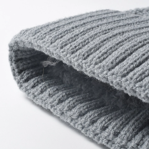 Gorro de Punto Cálido de Invierno para Mujer Jacquard de Trenzas Pompon Gorro Forrado de Lana Térmico para Exterior
