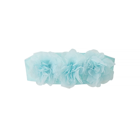 Damen Rock Set Mit Trägerlosem 3D Blumen Tube Top Und Plissee Minirock Polyester Chiffon Streetwear Seeblau