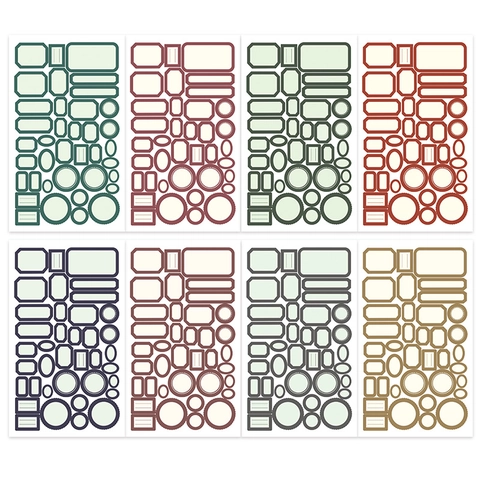 Vintage Classic Blank Label Stickers For Planner Bullet Journal Matte Writing Paper Adhesive Decorative Border Stationery Stickers DIY Scrapbooking
