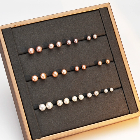 Pendientes De Perlas de Agua Dulce Naturales De Agua Dulce Con Postes De Plata De Ley 925 Joyas Hipoalergénicas Elegantes Para Mujer