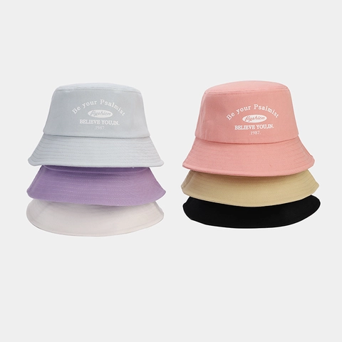 Cappello Alla Pescatora Cotone Stampa Lettere Protezione Solare Estate All Aperto Casual Versatile Per Uomo Donna