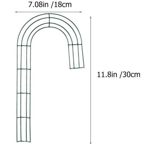 Christmas Candy Cane Shape Wreath Frame J-Shaped Metal Wire DIY Floral Arrangement Hanging Decoration