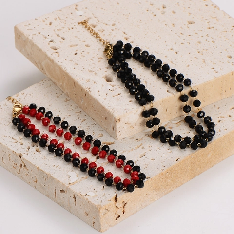 Beaded Bracelet 304 Stainless Steel Faceted Beads Minimalist Geometric Jewelry For Women Trendy Fashion