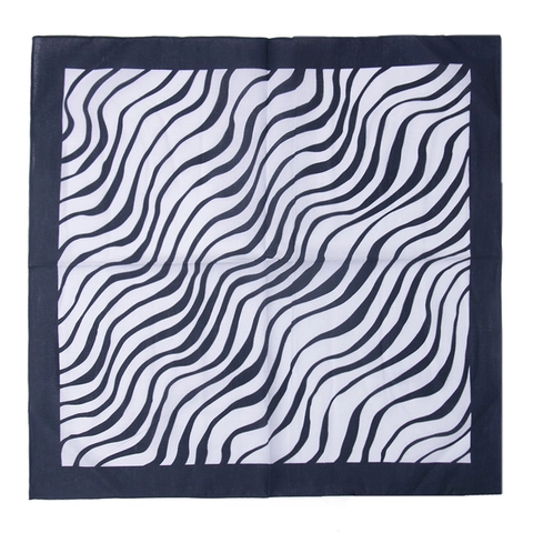 Zebra Print Bandana 100% Cotton Square Scarf For Hip Hop Street Dance Cycling Outdoor Fashion Headwrap Versatile