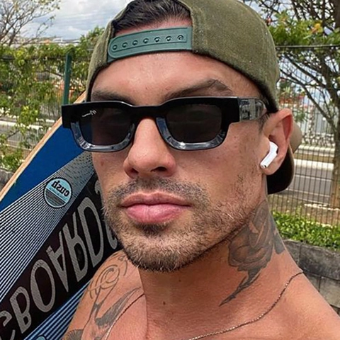 Square Sunglasses Retro Rectangle Vintage UV400 Protection PC Frame AC Lens Ins Style Candy Color Travel Party Unisex