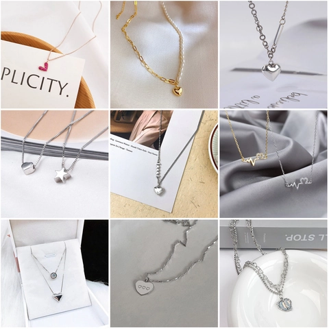 Heart Pendant Necklace Copper Simple Korean Style Clavicle Chain Elegant Jewelry For Women Zircon Artificial Pearl Design