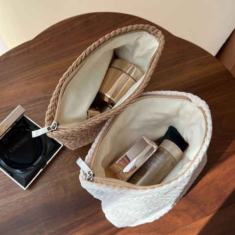 Trouse Trucco Jacquard Retro Pochette Tessuto Texturizzato Con Cerniera Per Conservazione Quotidiana Portatile