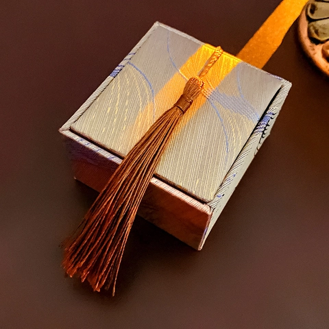 Retro Chinese Style Brocade Cloth Jewelry Box With Tassel For Ring Necklace Bracelet Pendant Storage