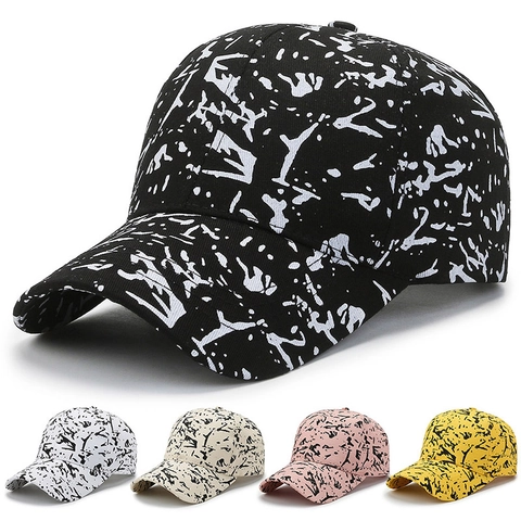 Graffiti Tintenspritzer Baseballkappe Polyester Sonnenschutz Outdoor Streetwear Verstellbare Mode Sporthut Unisex