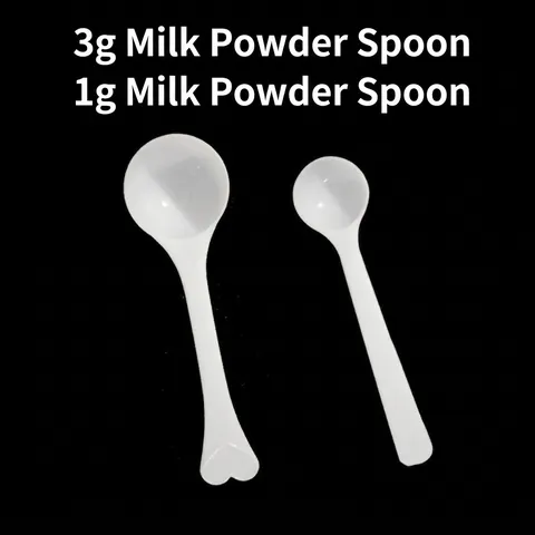 White Plastic Measuring Spoons Long Handle Milk Powder Scoop Medicine Powder Quantitative Kitchen Tool