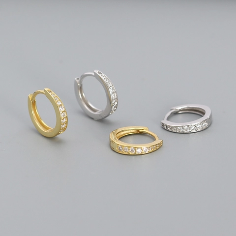 Créoles En Argent Sterling 925 Avec Zircon Scintillant Bijoux Géométriques Minimalistes Pour Femmes Style Luxe Léger